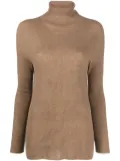Fabiana Filippi roll-neck ribbed-knit jumper - Brown