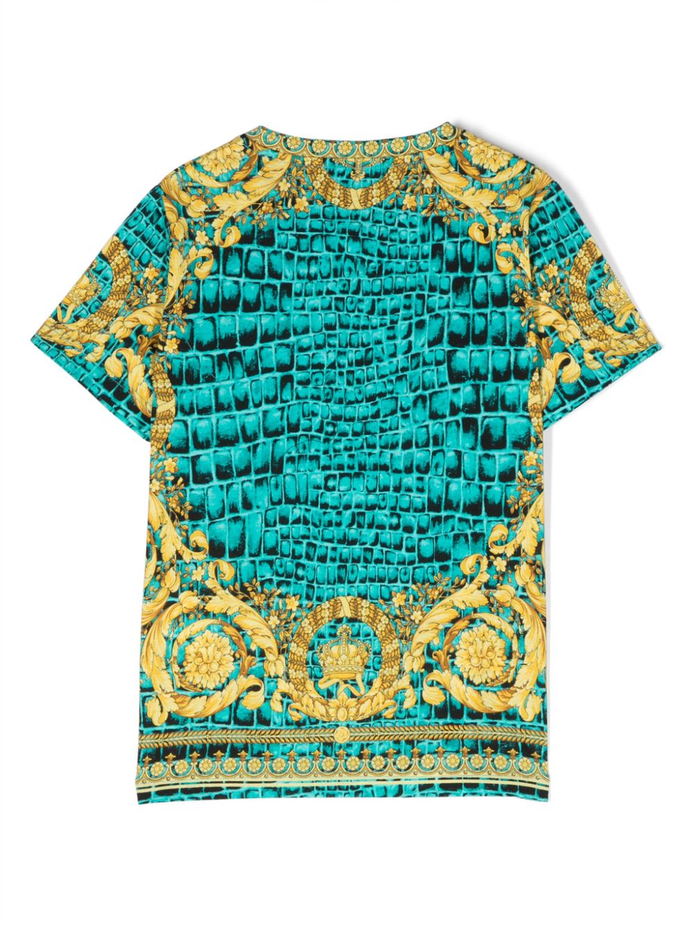 Image 2 of Versace Kids baroque-pattern print cotton T-shirt