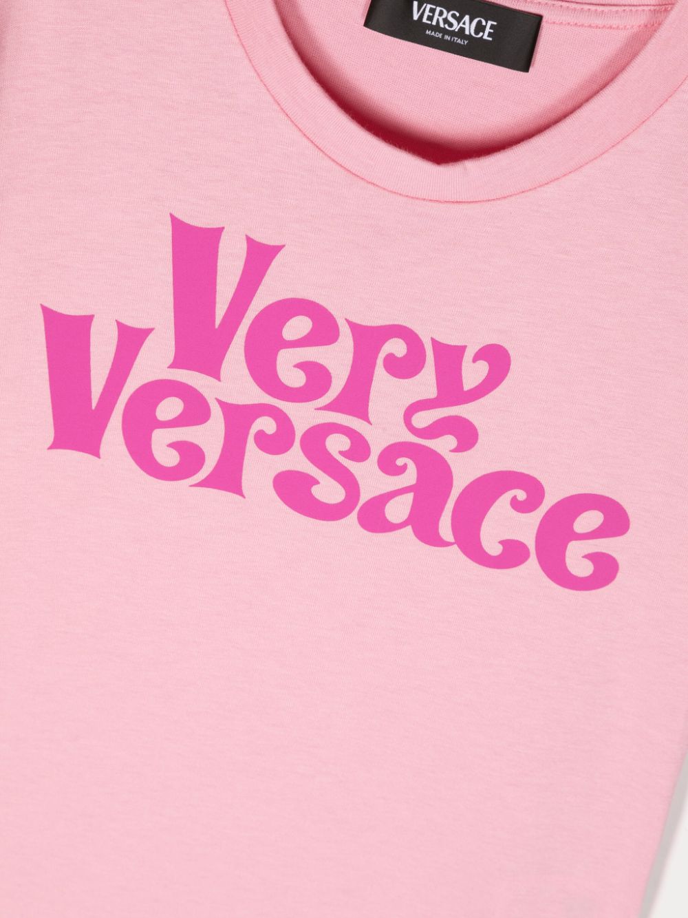 Shop Versace Logo-print Cotton T-shirt In Pink