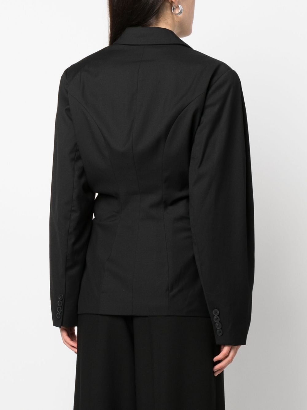 Shop Remain Ruched Single Breasted Blazer In Black