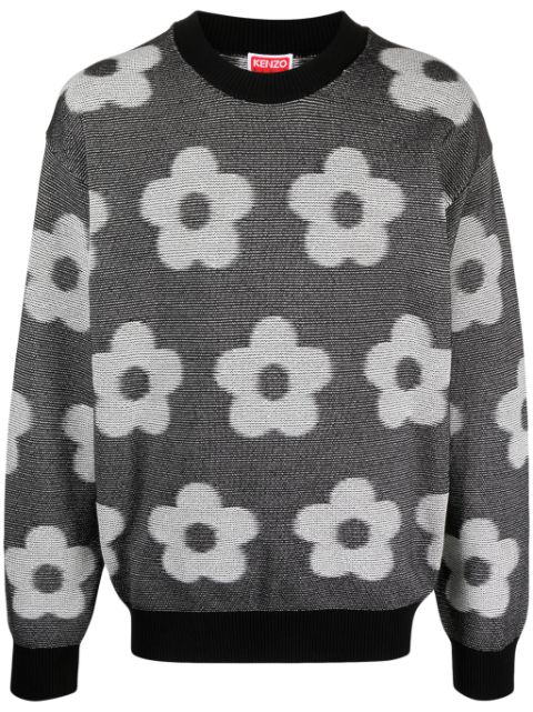 Kenzo floral-intarsia knit cotton jumper 