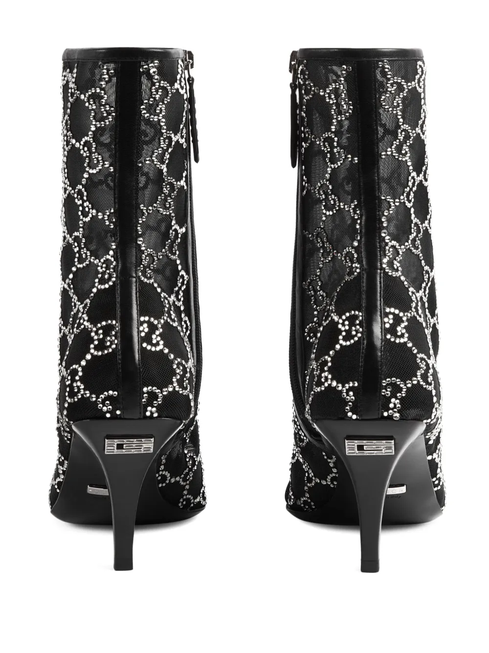 Shop Gucci 85mm Gg-motif Ankle Boots In Black