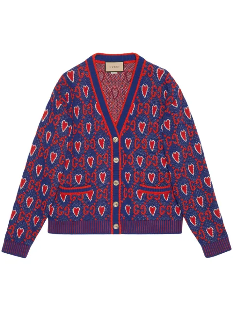Gucci GG jacquard heart-print cardigan