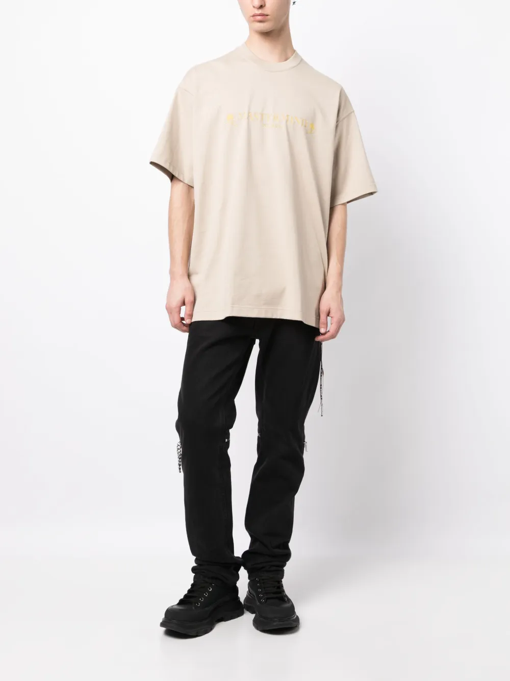 Shop Mastermind Japan Logo-print Cotton T-shirt In Brown