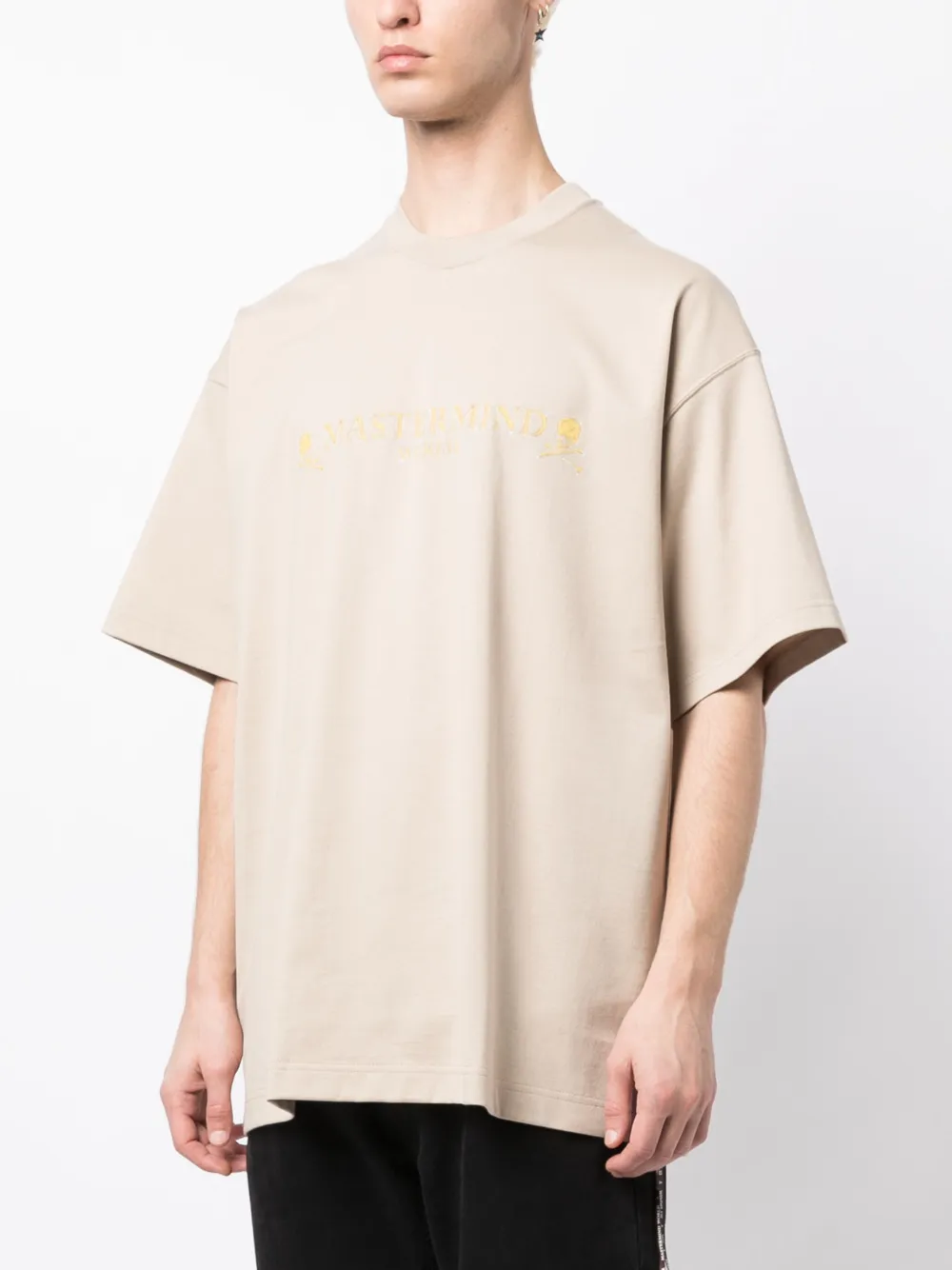 Shop Mastermind Japan Logo-print Cotton T-shirt In Brown