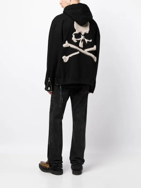 Skull zip hot sale up hoodie