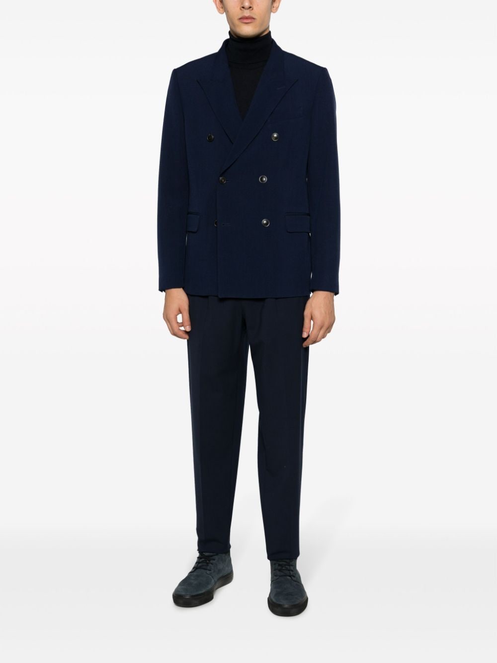 Zegna tailored cotton-blend trousers - Blauw