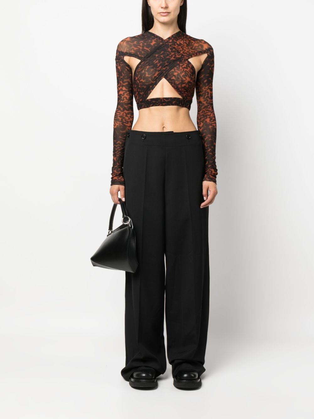 Shop Botter Wide-leg Tailored Trousers In Black