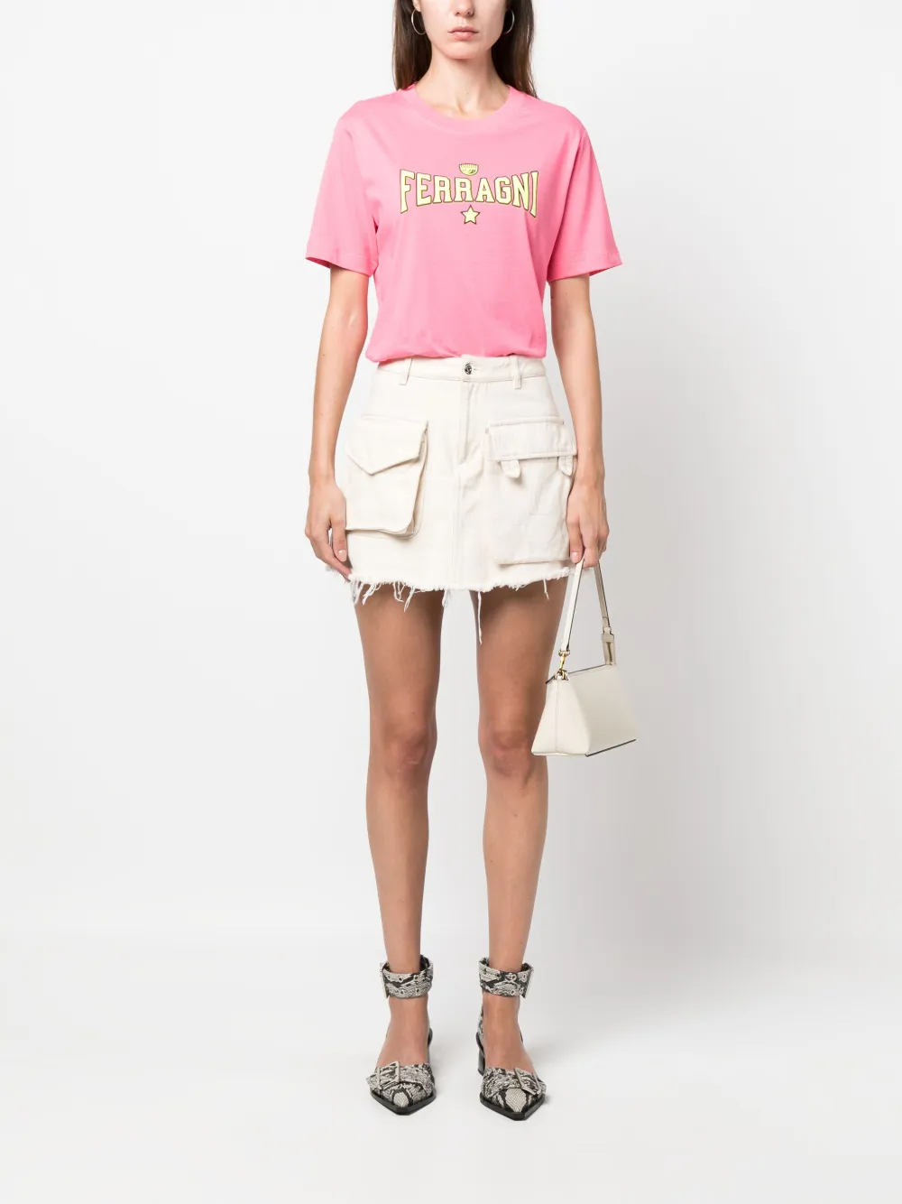 Chiara Ferragni logo-print cotton T-shirt - Roze