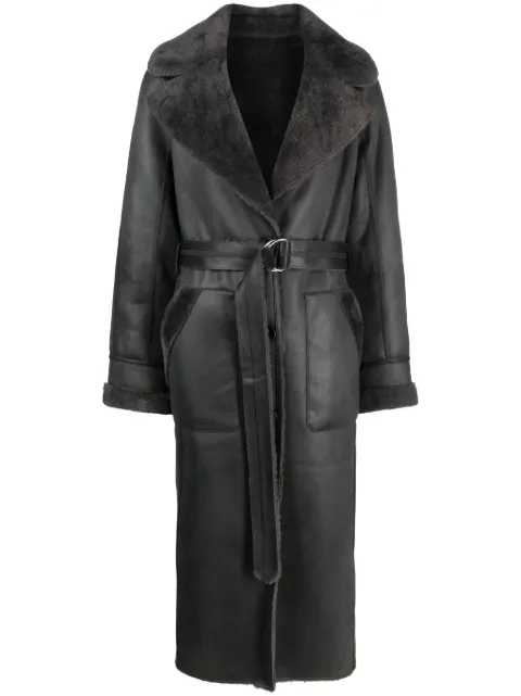 Urbancode notched-lapels belted-waist coat