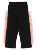 Andorine feather-detailing organic cotton leggins - Black
