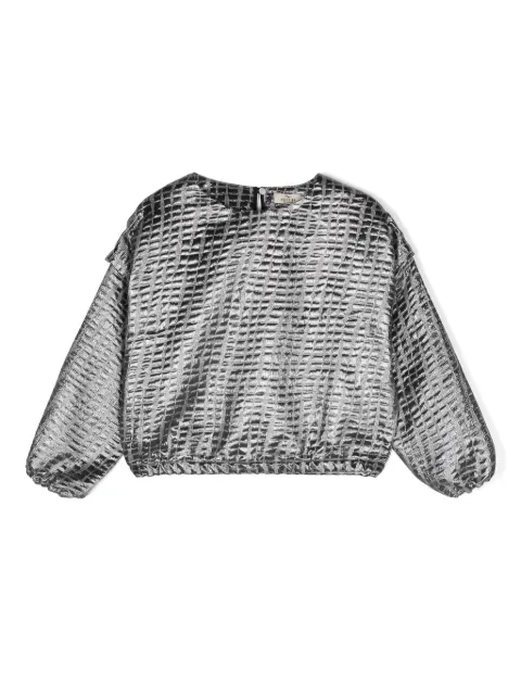 Andorine metallic-jacquard top