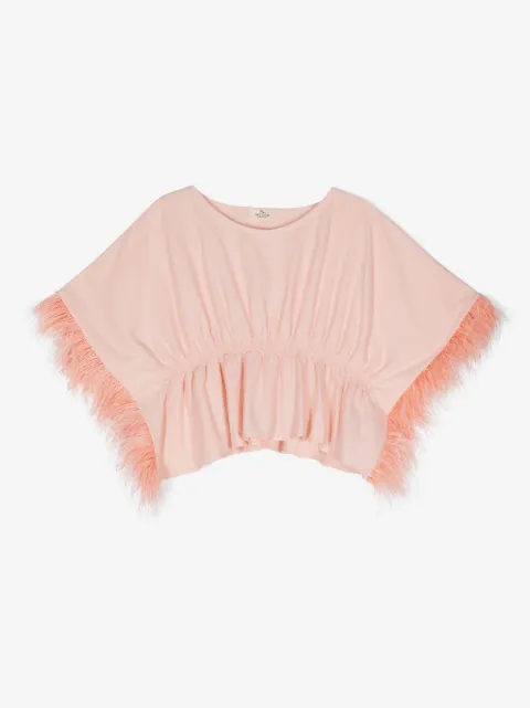 Andorine feather-trimmed kaftan