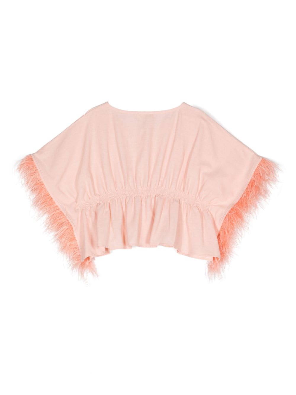 Shop Andorine Feather-trimmed Kaftan In Pink