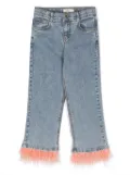 Andorine fringed organic cotton jeans - Blue