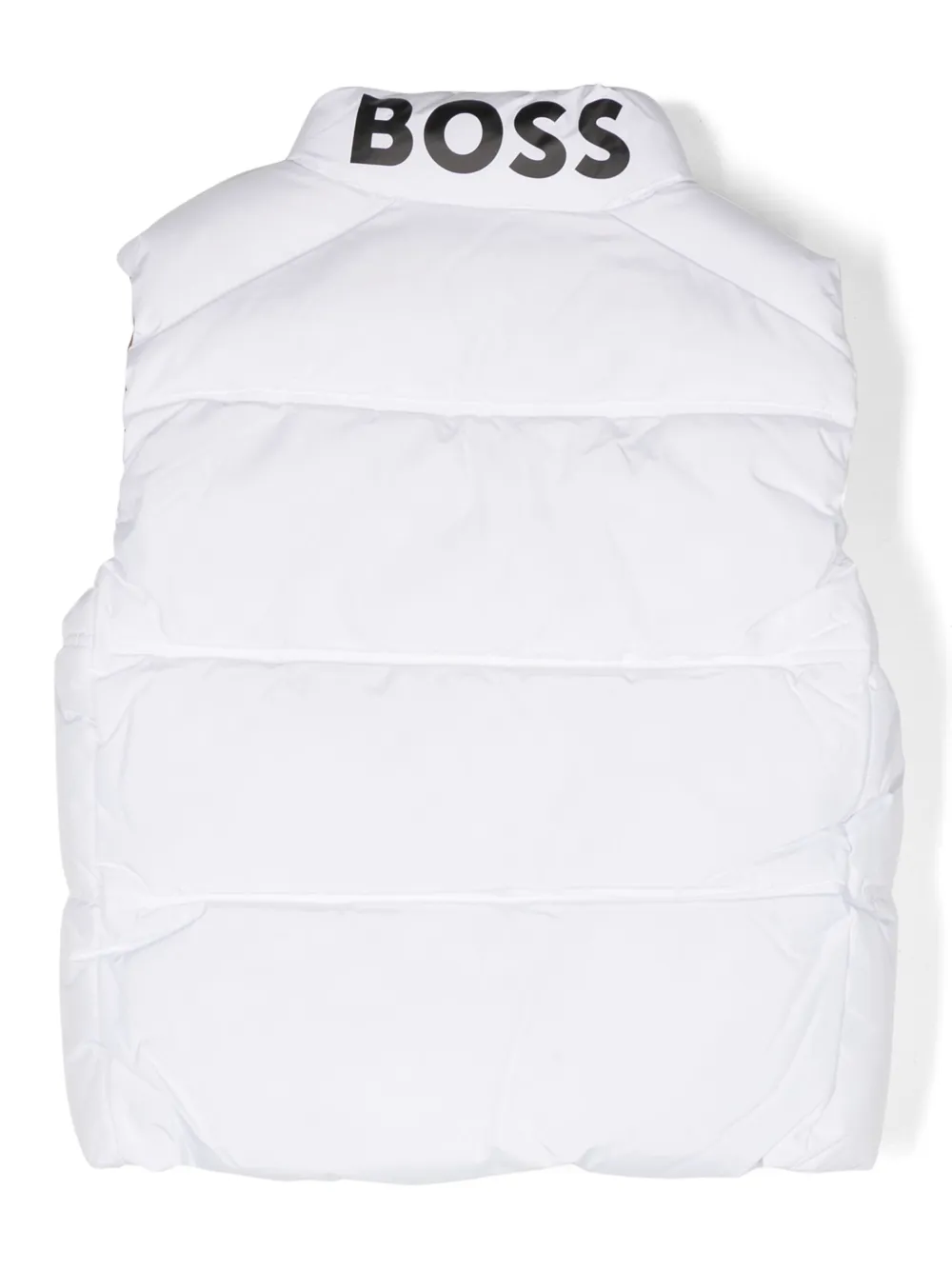 BOSS Kidswear Bodywarmer met logoprint - Wit