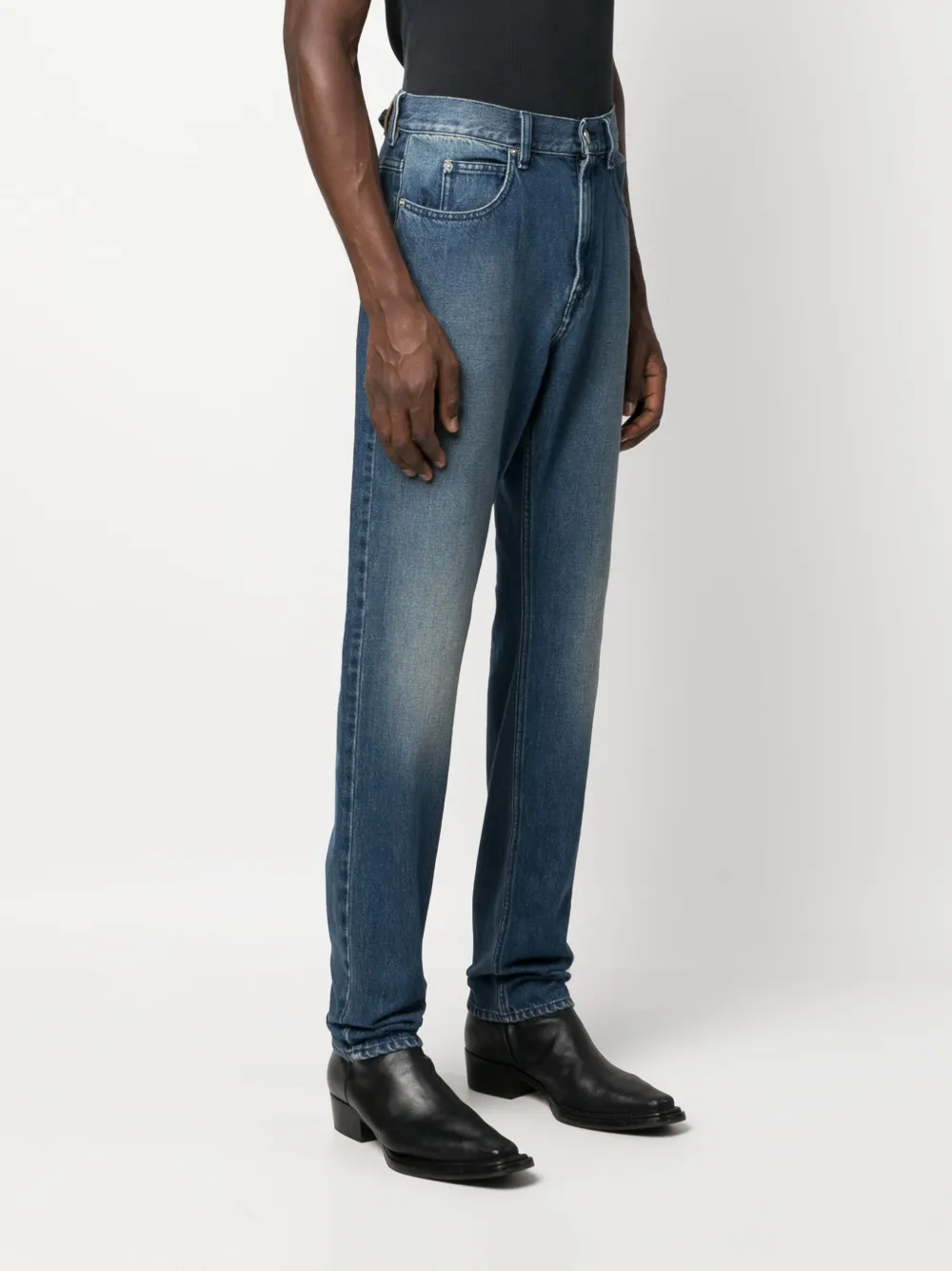 Shop Isabel Marant Mid-rise Straight-leg Jeans In Blue