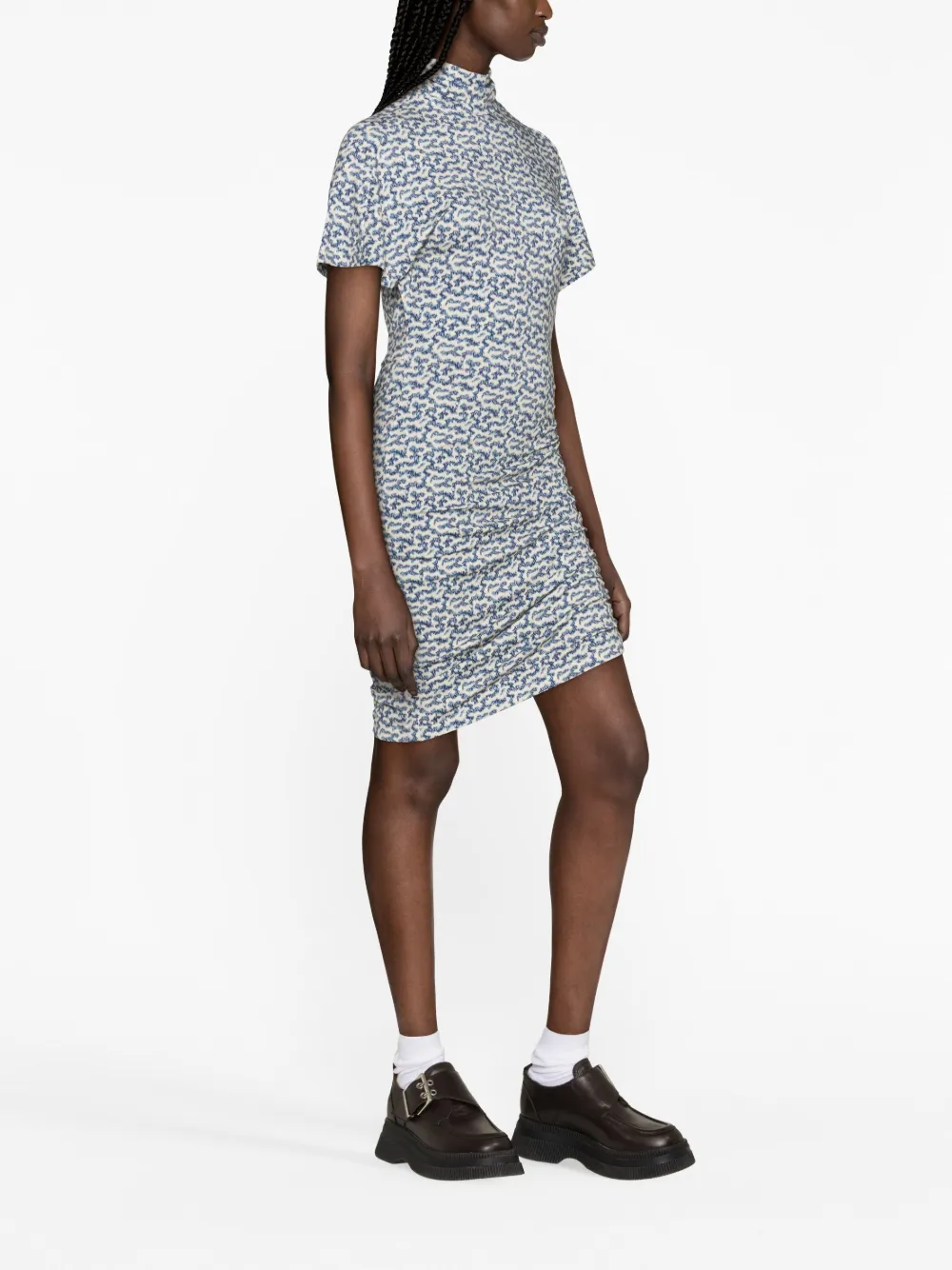 Shop Isabel Marant Étoile Lya Geometric-print Dress In 中性色