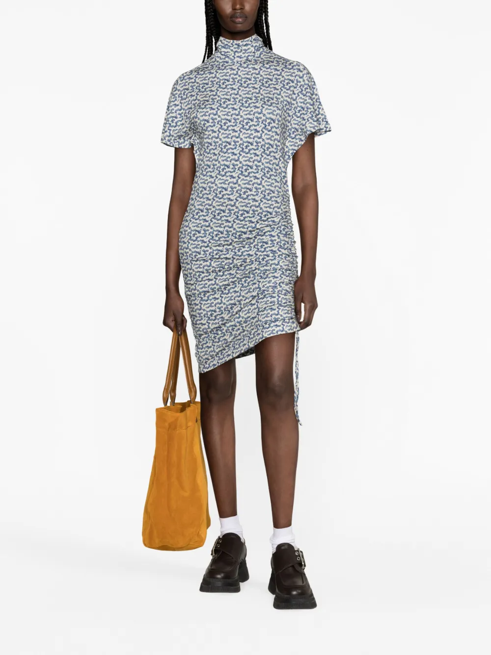 MARANT ÉTOILE Jurk met geometrische print - Beige