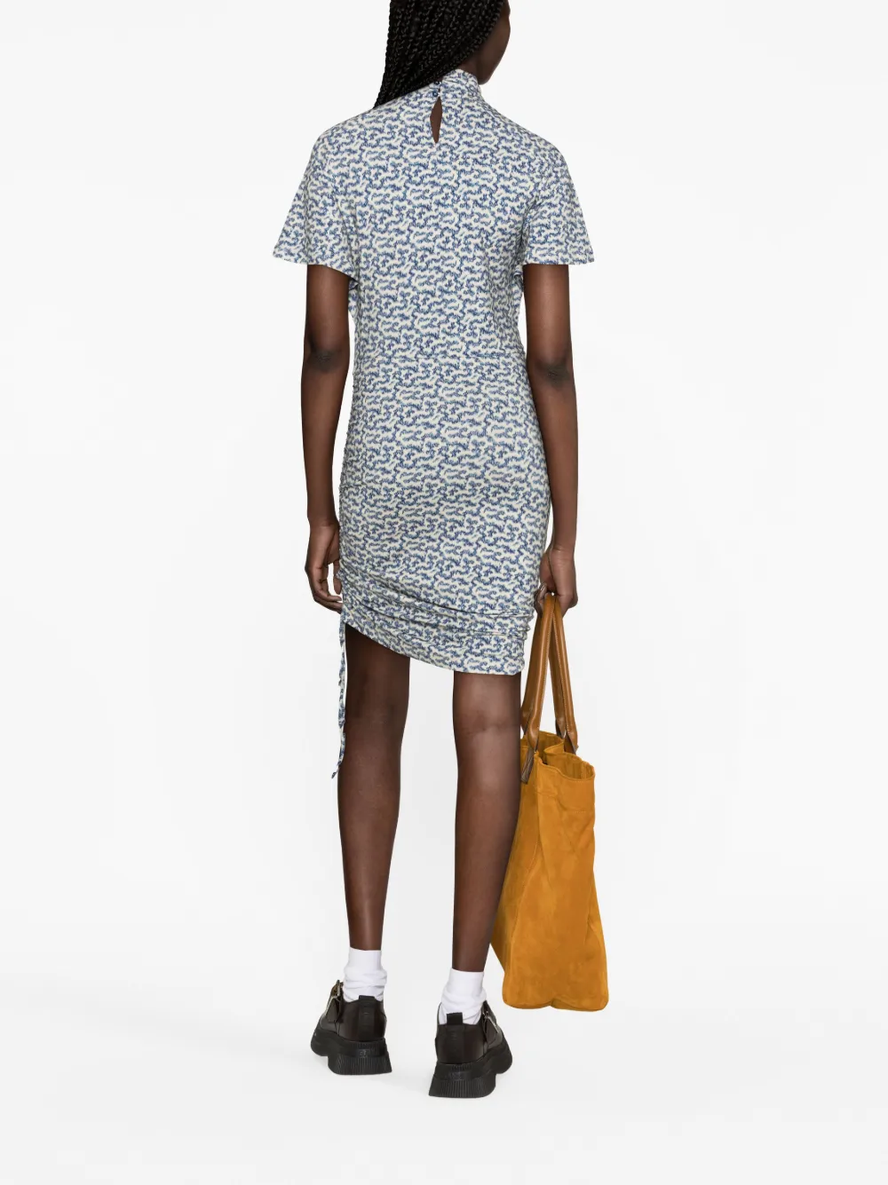 Shop Isabel Marant Étoile Lya Geometric-print Dress In 中性色