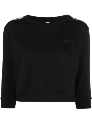 Moschino tape crew neck sweatshirt hotsell