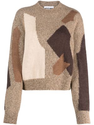 Virgin-wool sweater with two-tone monogram jacquard