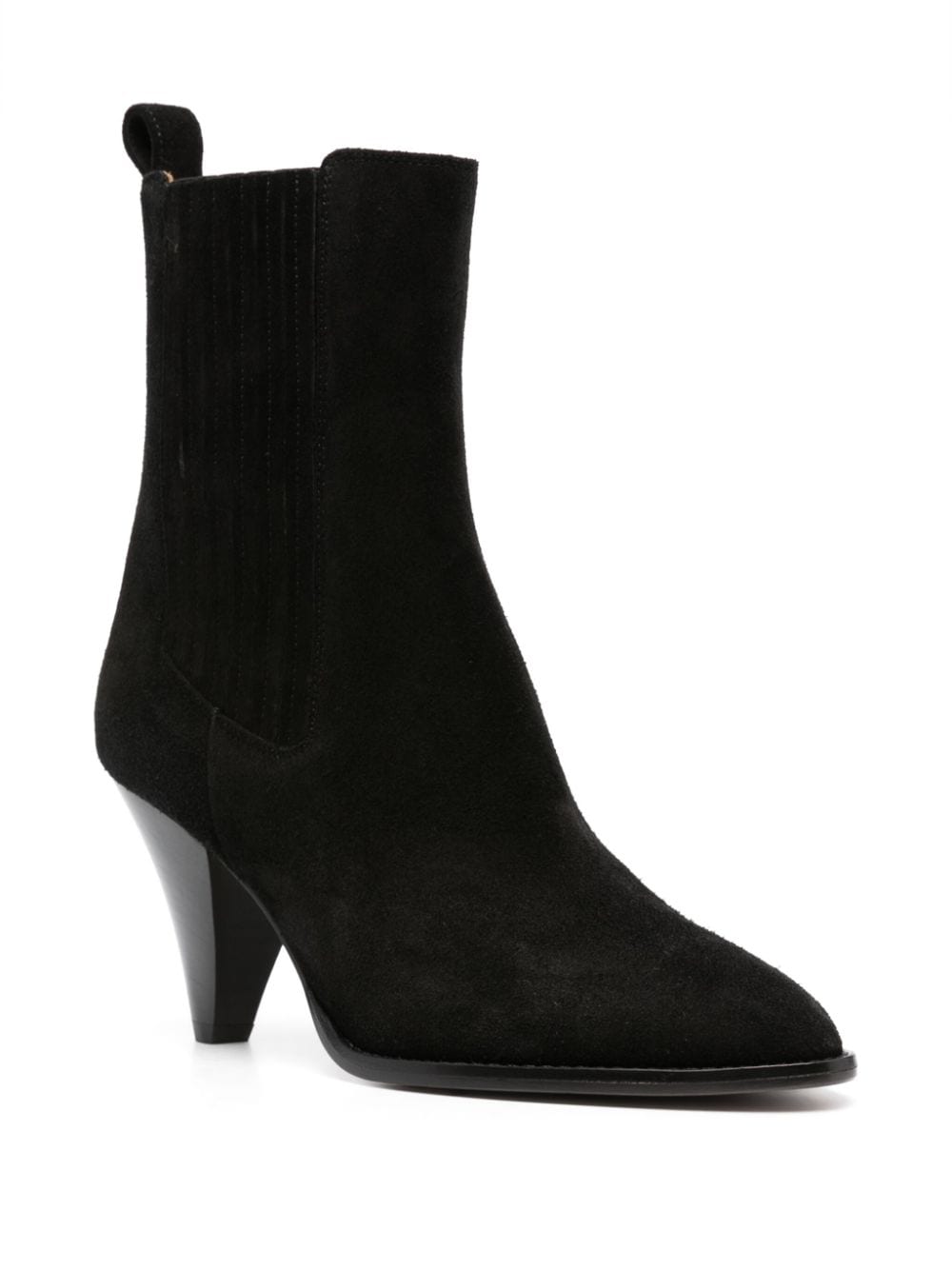 Shop Isabel Marant 75mm Suede Pointed-toe Boots In Black