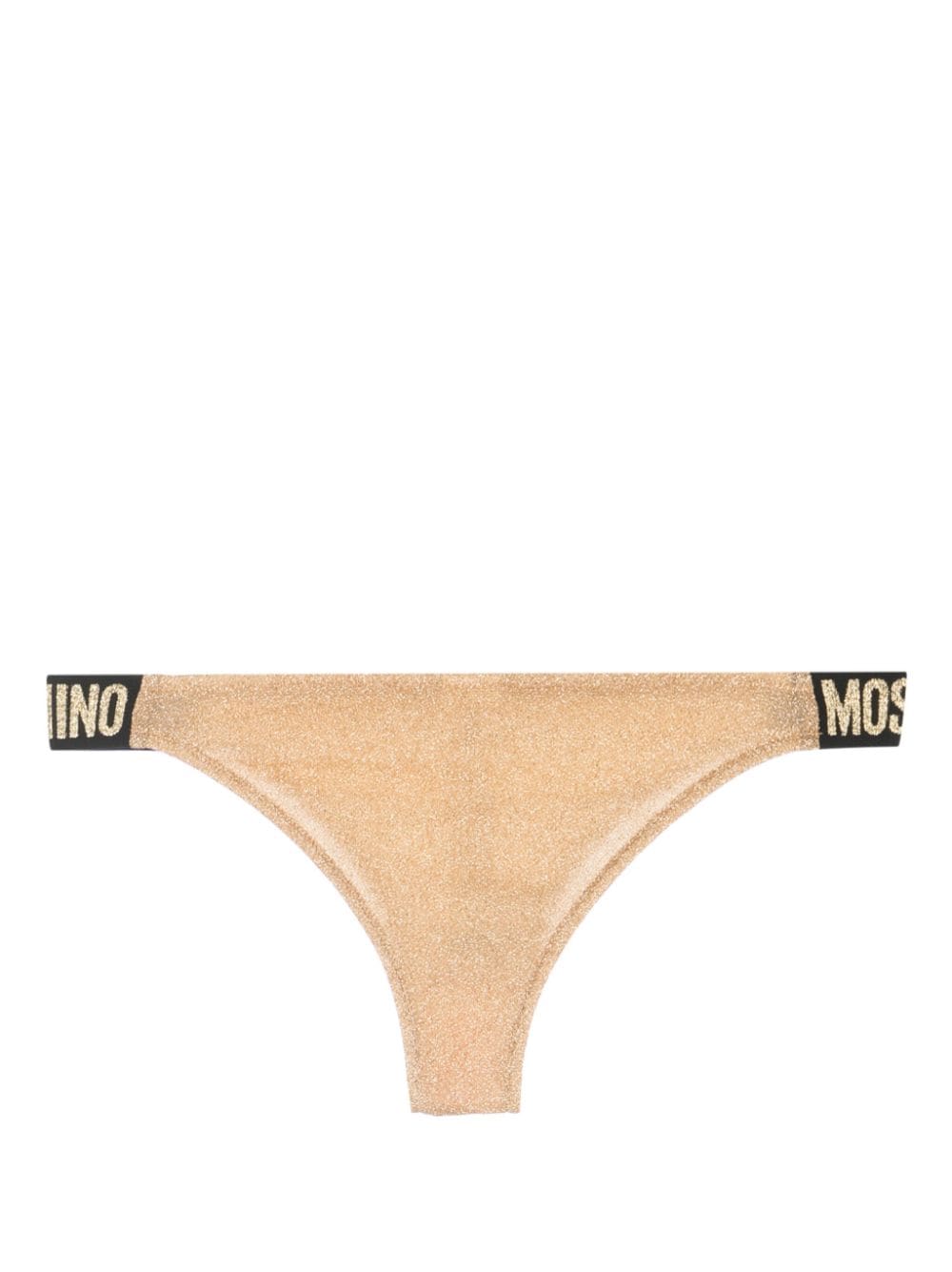 Moschino Bikinislip met logoband - Goud