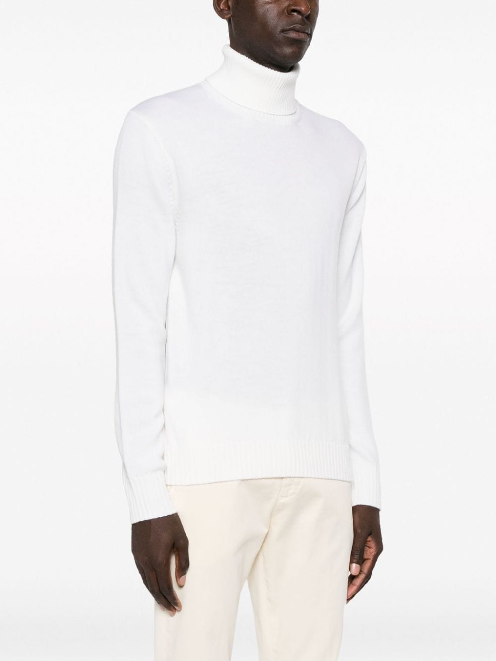 Shop Ballantyne Roll-neck Wool Jumper In White