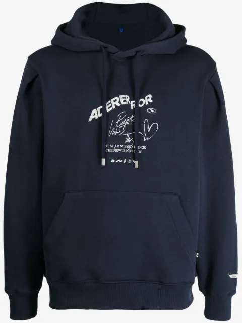 Ader Error hoodie con logo estampado y cordones