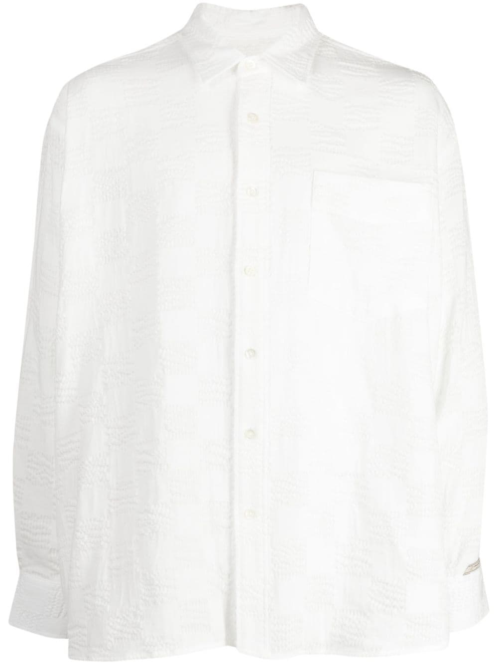 Shop Ader Error Textured-finish Cotton Shirt In 白色