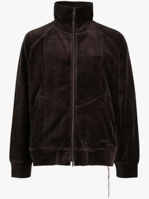 Mastermind World skull-embroidered zip-up jacket