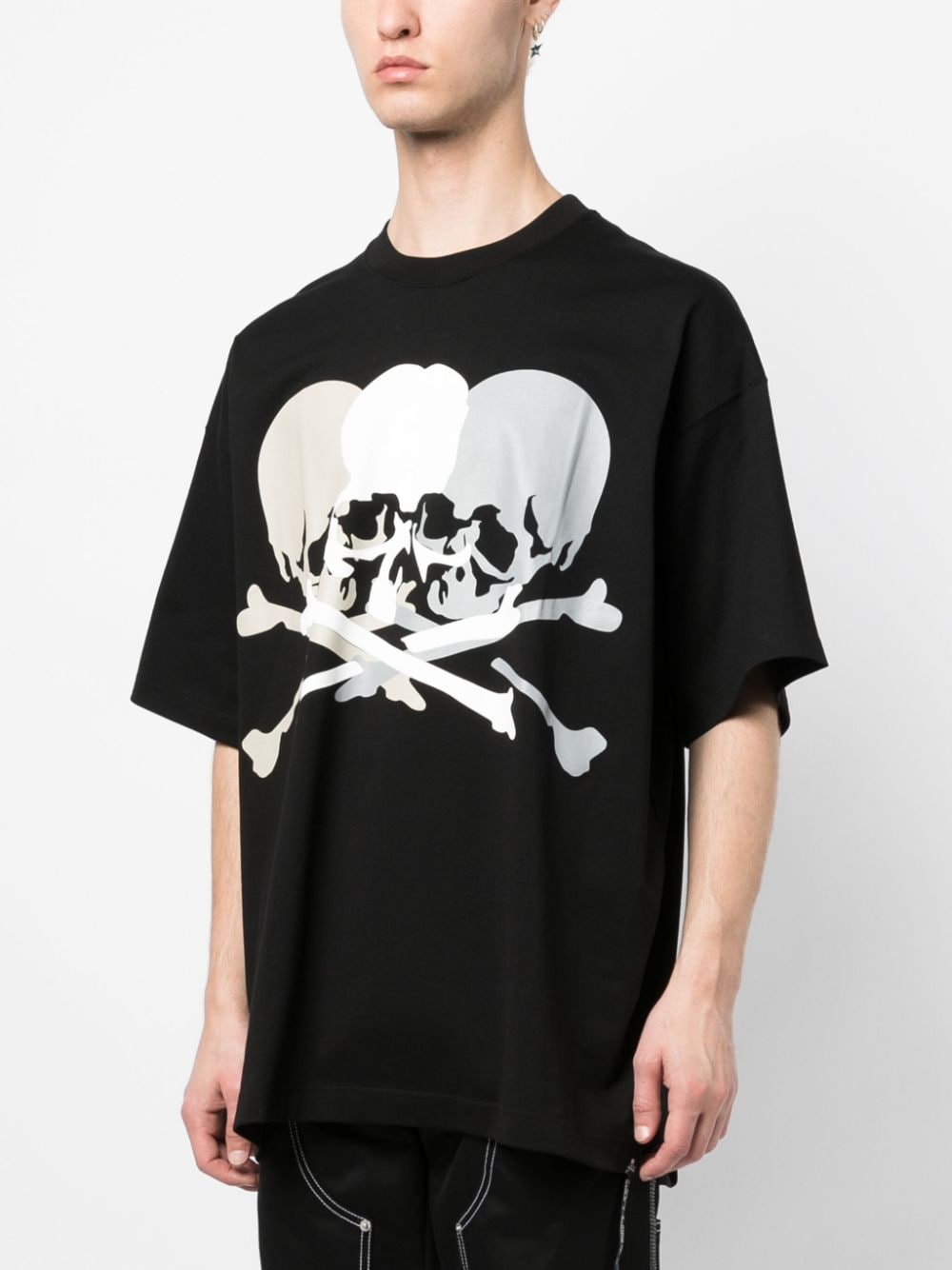 Shop Mastermind Japan Skull-print Cotton T-shirt In Black