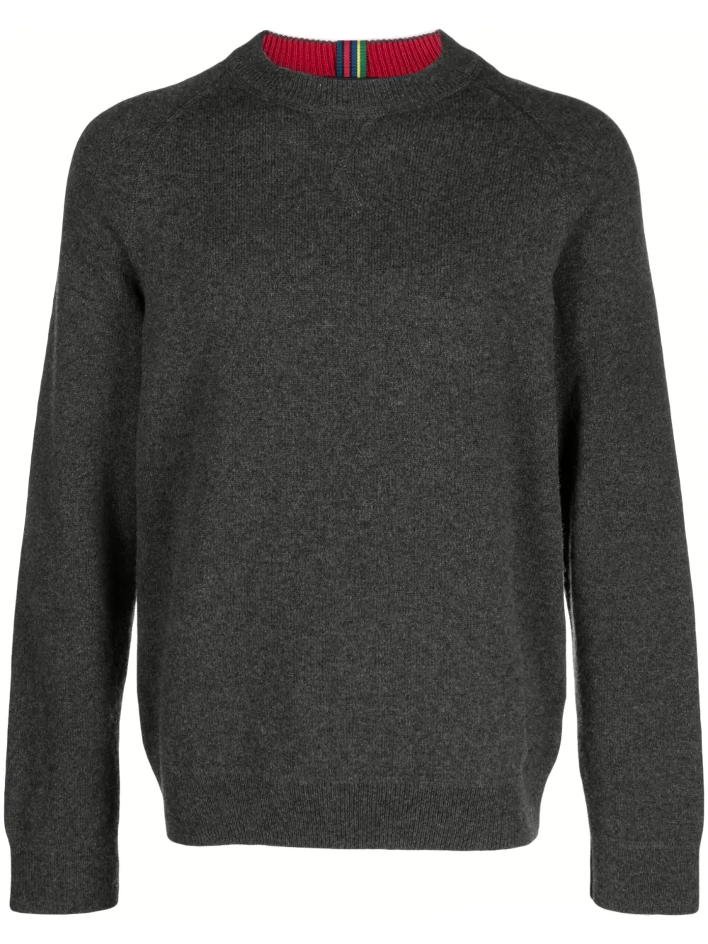Ps By Paul Smith Merino-wool Contrast-collar Sweater In Grey