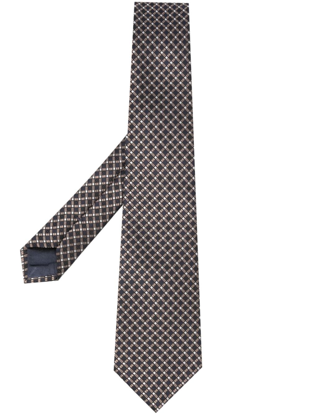 Giorgio Armani Patterned-jacquard Silk Tie In Black