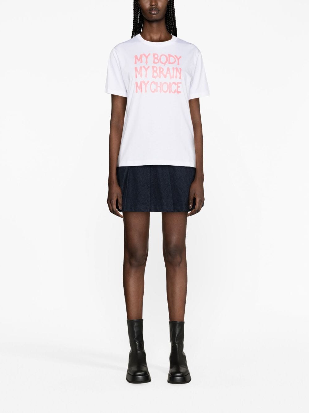 Shop Chiara Ferragni Slogan-print Cotton T-shirt In Weiss