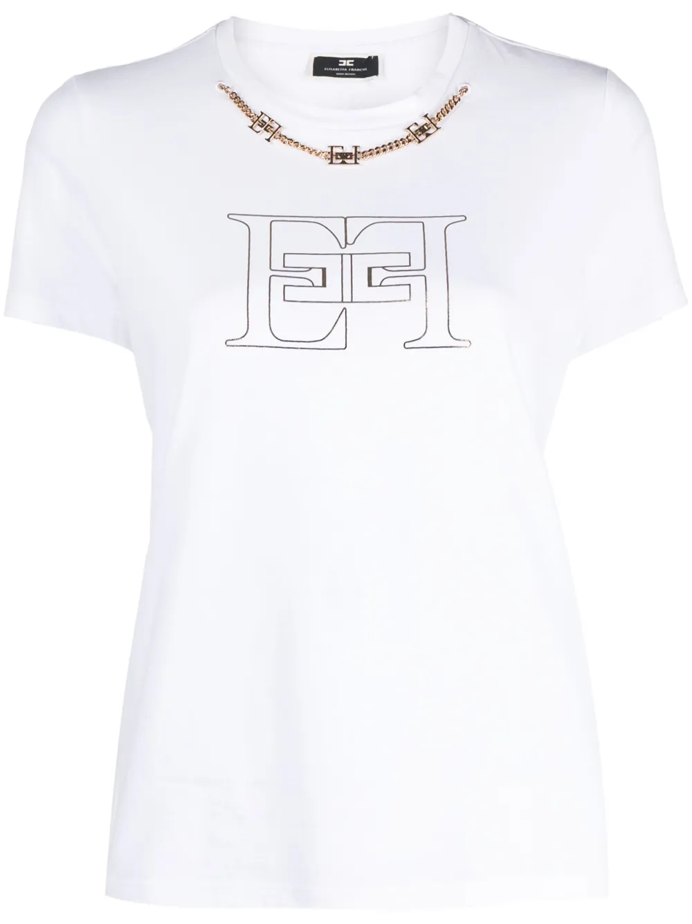 Elisabetta Franchi logo-print cotton shirt - Bianco