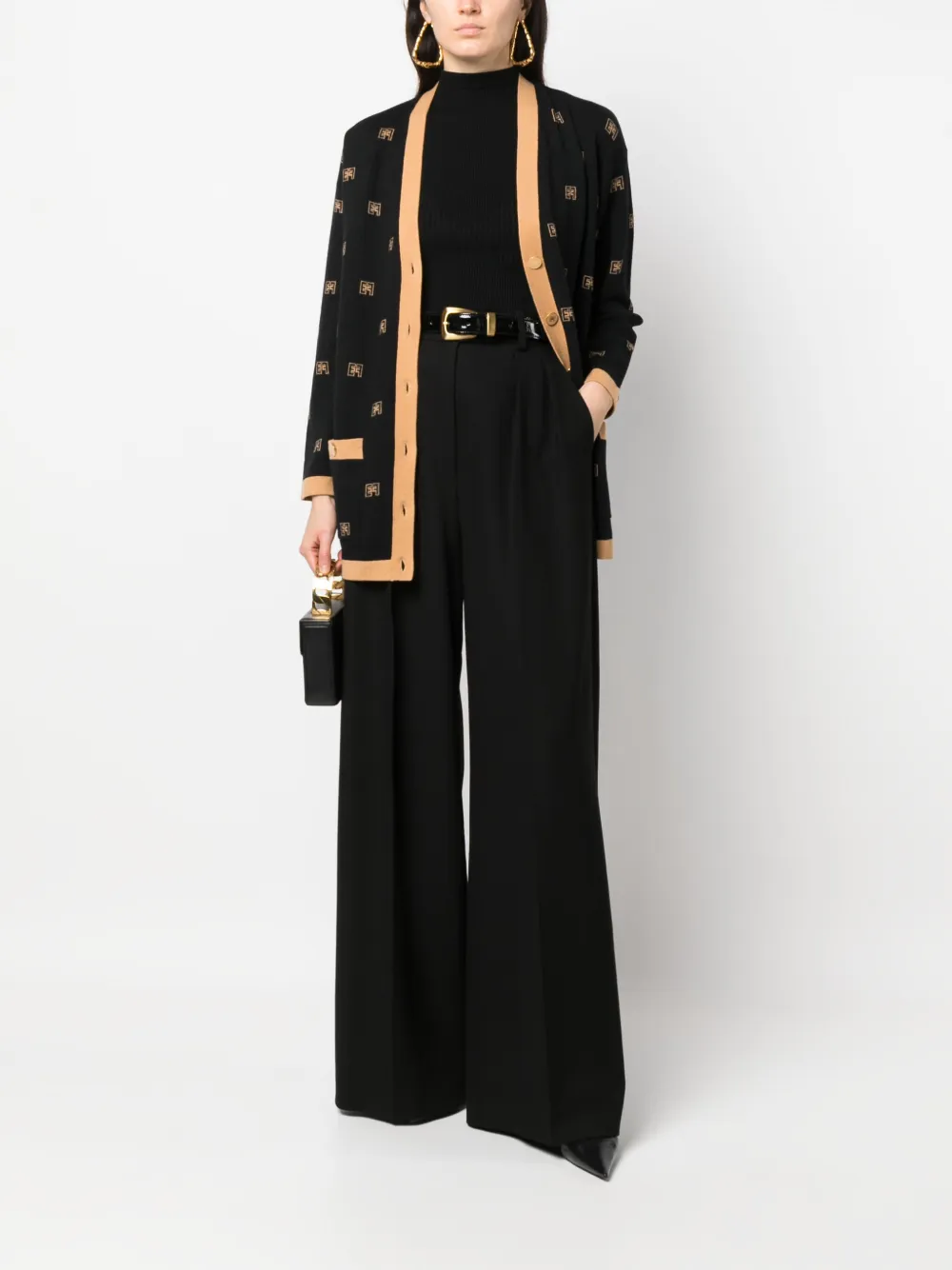 Elisabetta Franchi Intarsia vest - Zwart