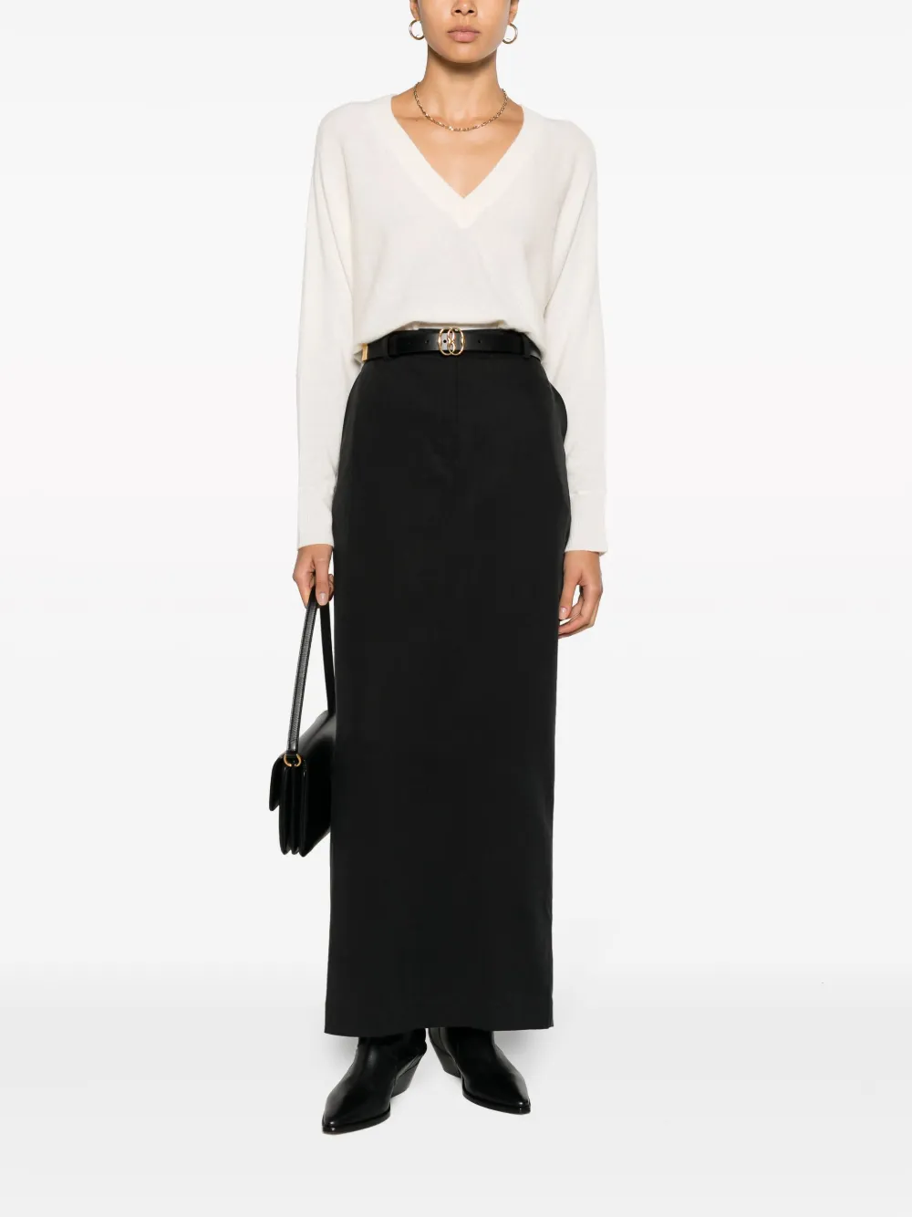 kujten Line cashmere V-neck jumper - Wit