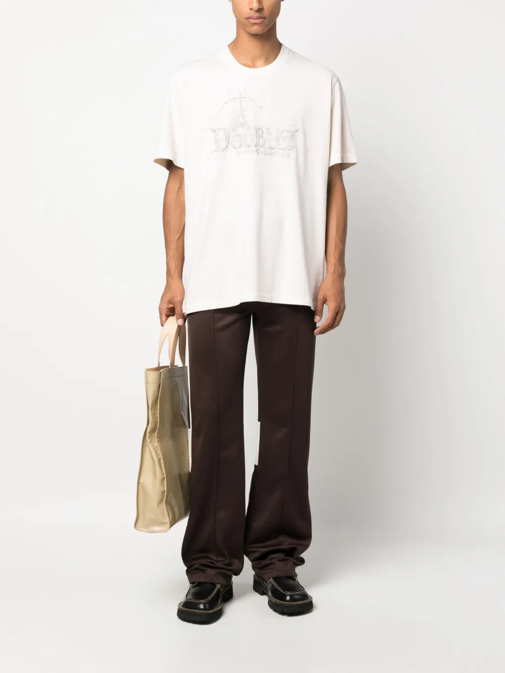 Doublet logo-print cotton T-shirt - Beige