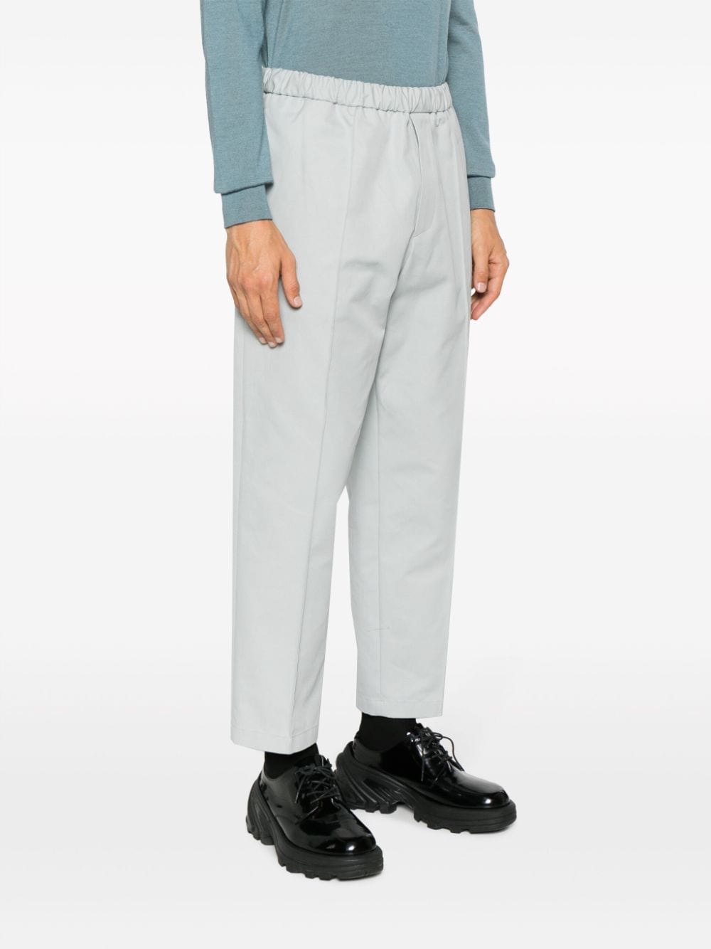 Shop Jil Sander Elasticated-waist Pleated Trousers In Grey