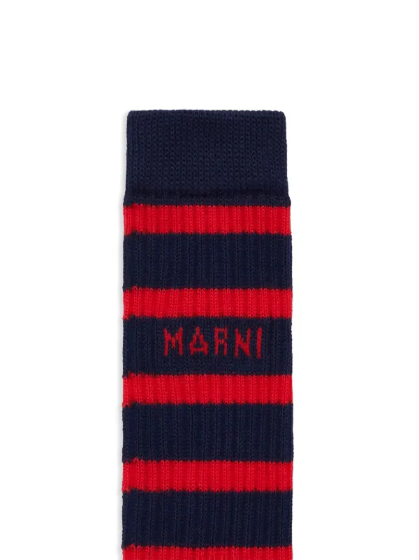 MARNI ロコ インタシャスィア カラフロック ソックス 【関税込】 Marni Striped Ribbed Socks | Black | FARFETCH