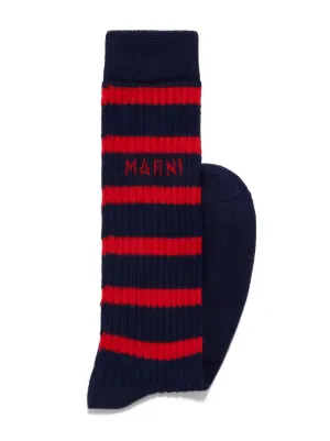 【送料&関税込】Marni Striped Socks Marni Yellow & Purple Striped Socks - Alabaster | Garmentory