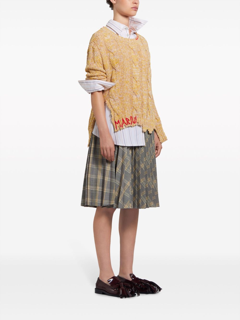 Affordable Marni checked pleated midi skirt Women