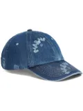 Marni logo-print denim baseball cap - Blue