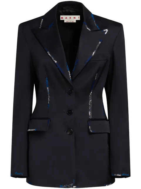 Marni bead-embellished single-breasted blazer