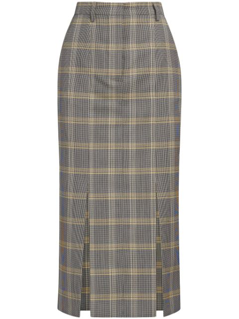 Marni plaid-check pattern midi skirt