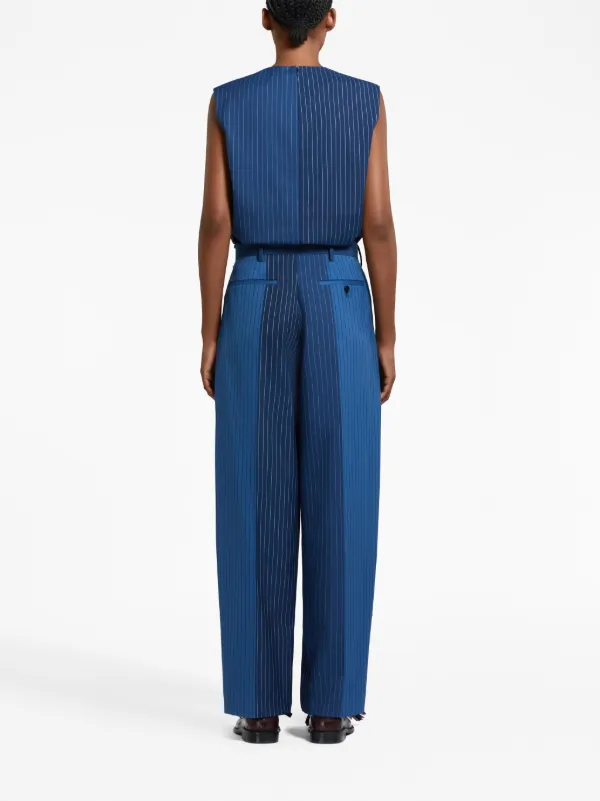 Marni Pinstriped straight-leg Trousers | Blue | FARFETCH