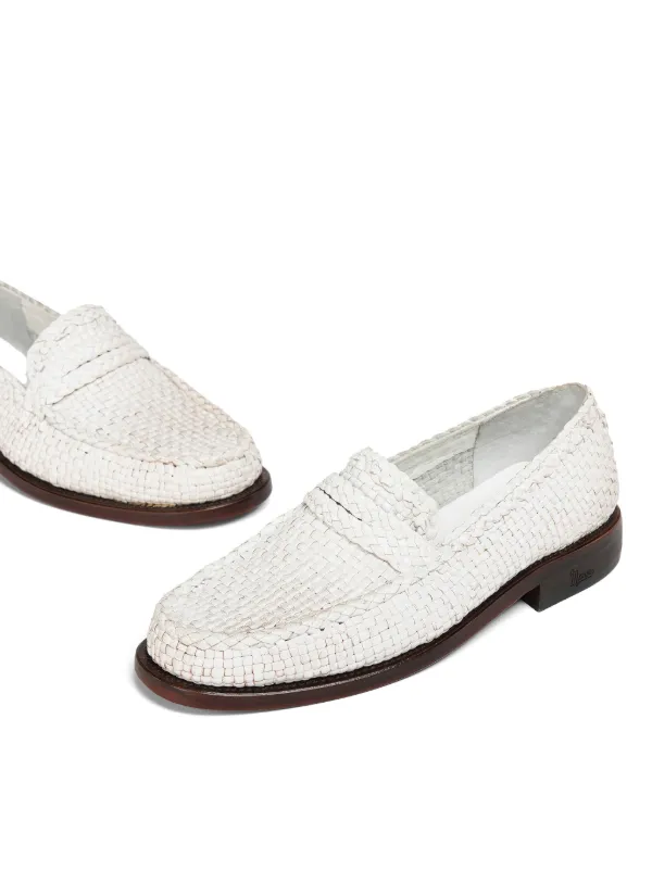 Marni interwoven-design Leather Loafers | White | FARFETCH