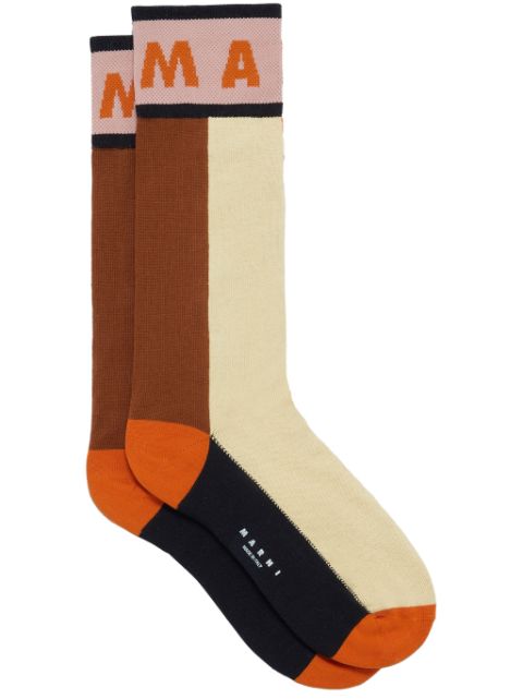 Marni logo-intarsia colour-block socks 
